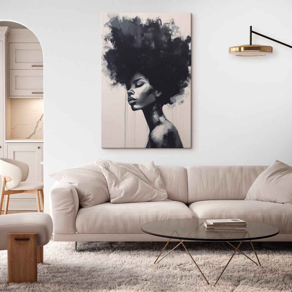 Schilderij van een vrouw met een grote afro — interieur 2