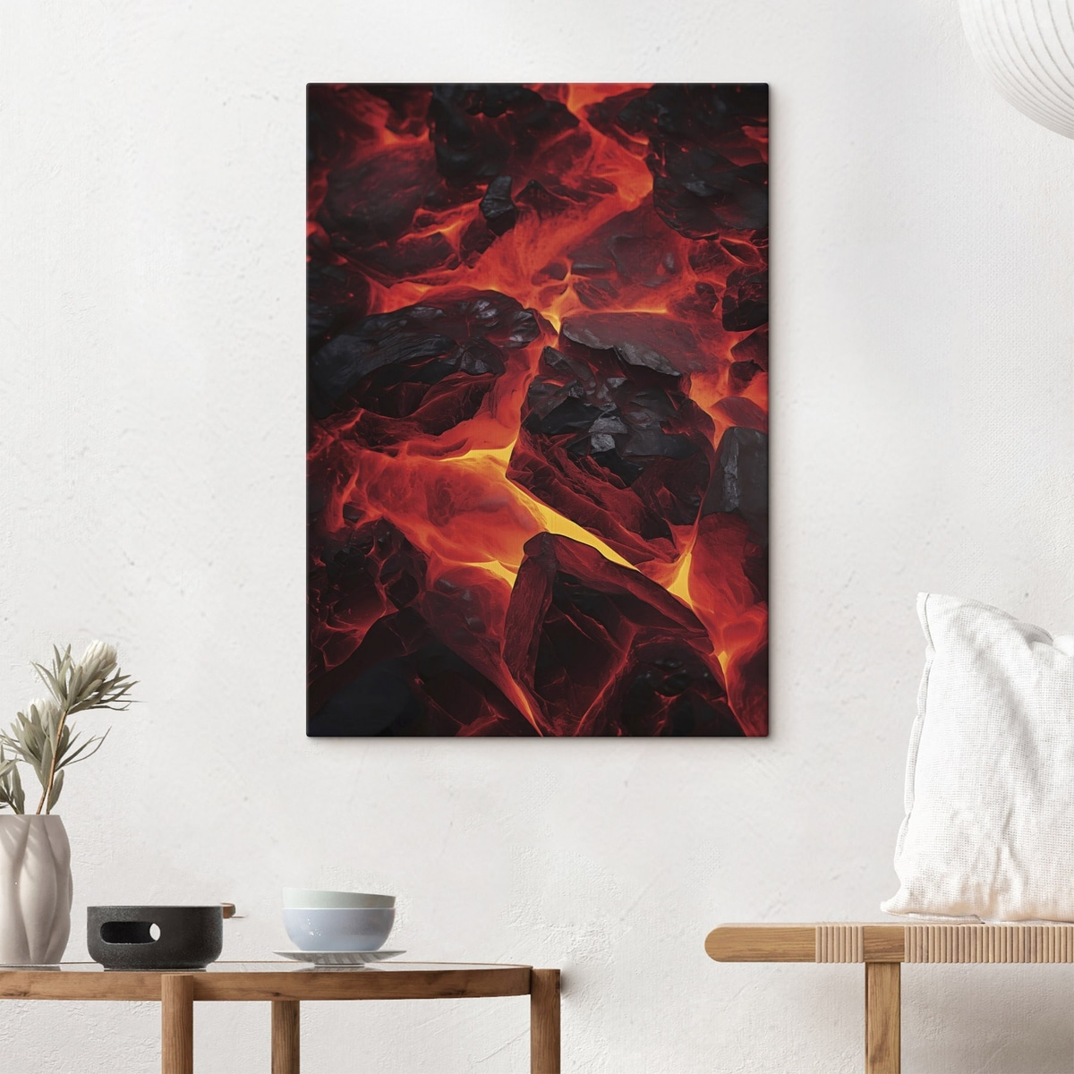 Roodgloeiende stenen met lavastromen — interieur 1