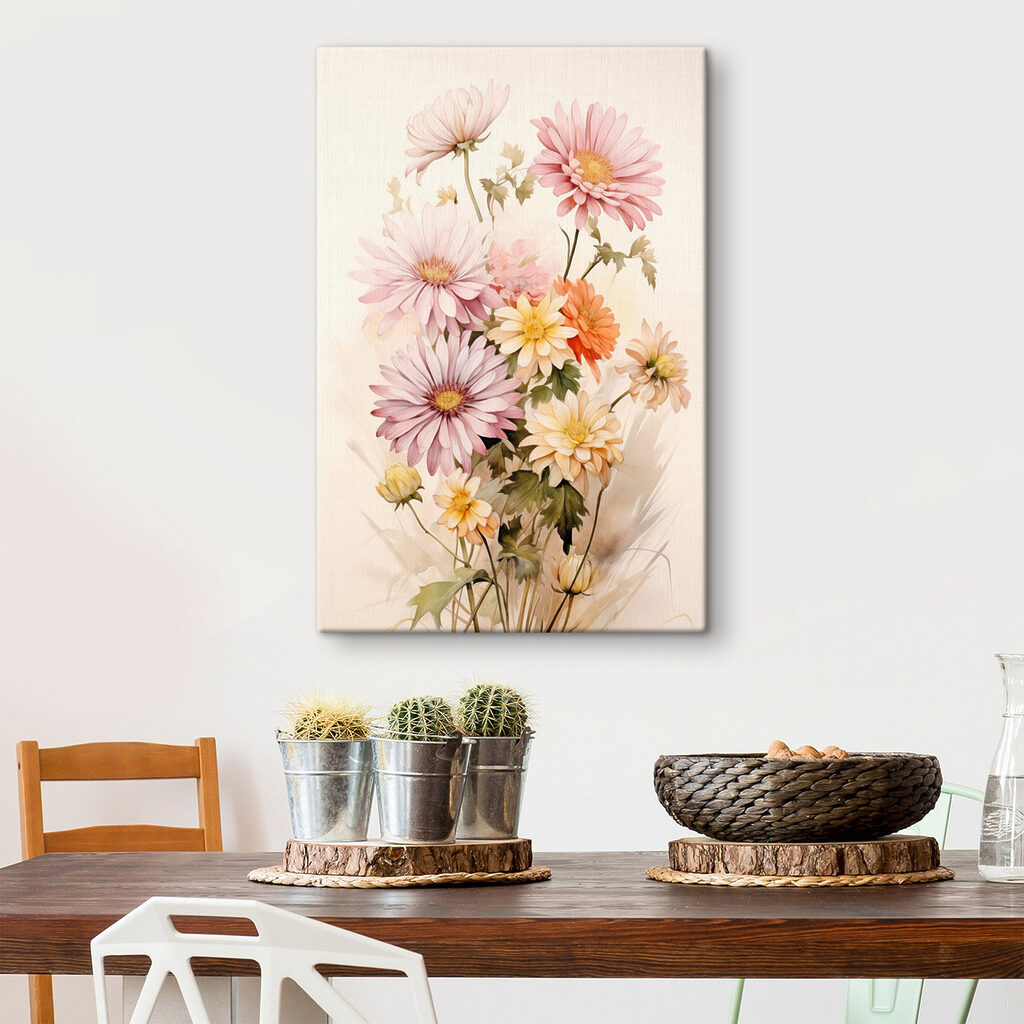 Schilderij van bloemen op een witte achtergrond — interieur 2