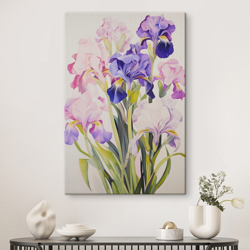 Schilderij van bloemen op een witte achtergrond — interieur 2