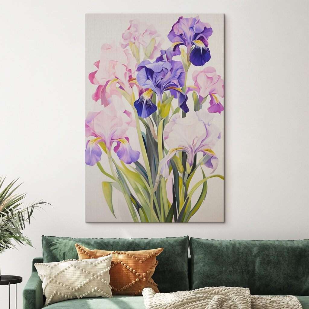 Schilderij van bloemen op een witte achtergrond — interieur 3