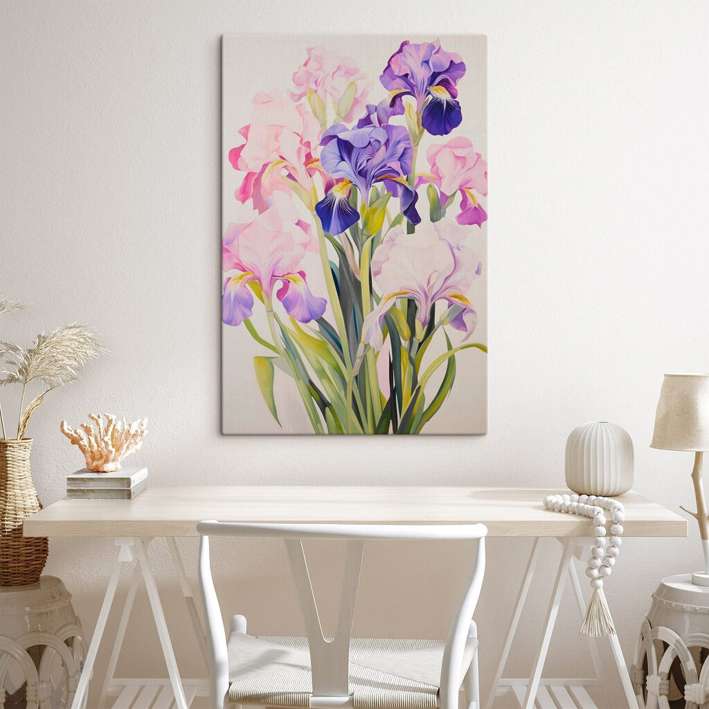 Schilderij van bloemen op een witte achtergrond — interieur 1