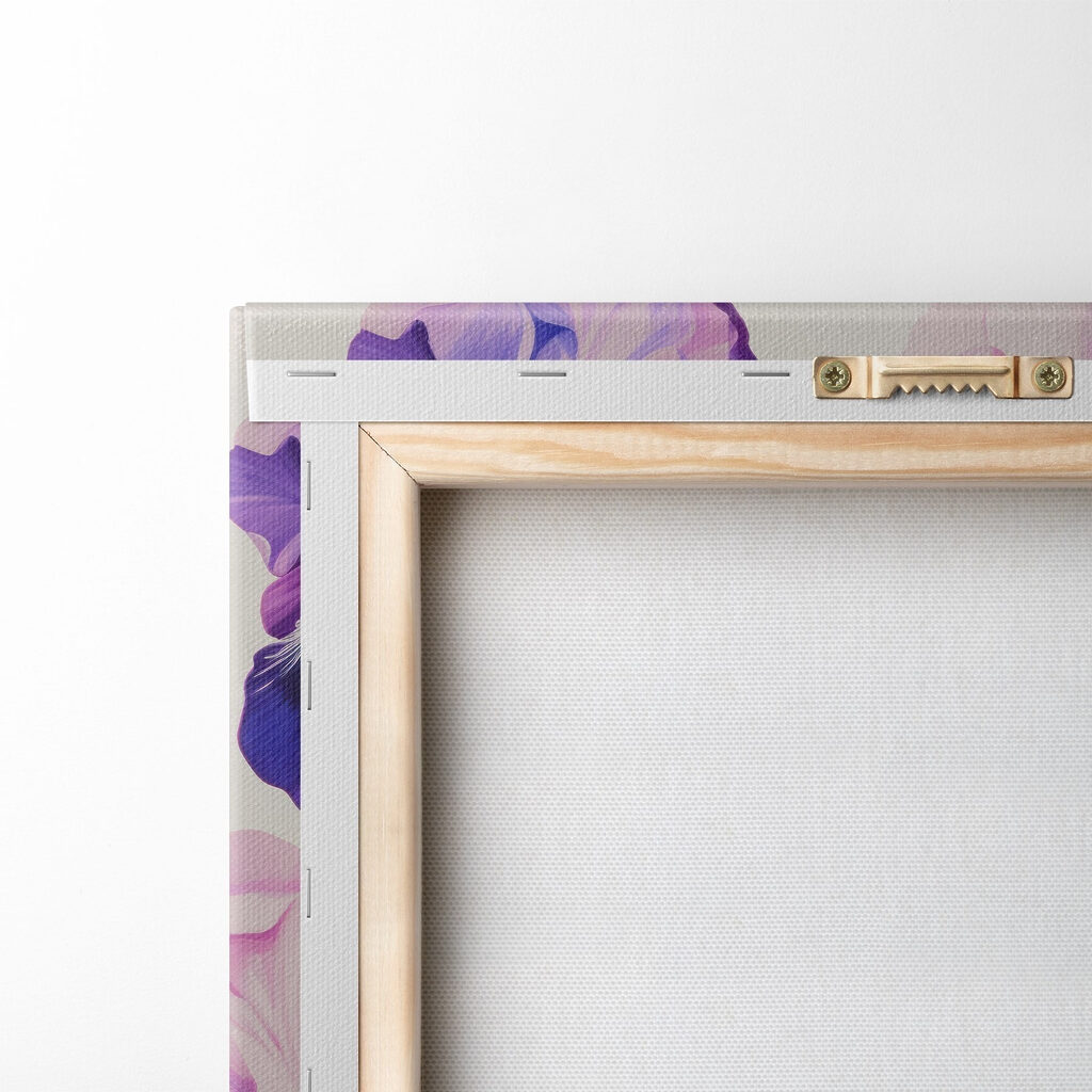 Schilderij van bloemen op een witte achtergrond — achterkant