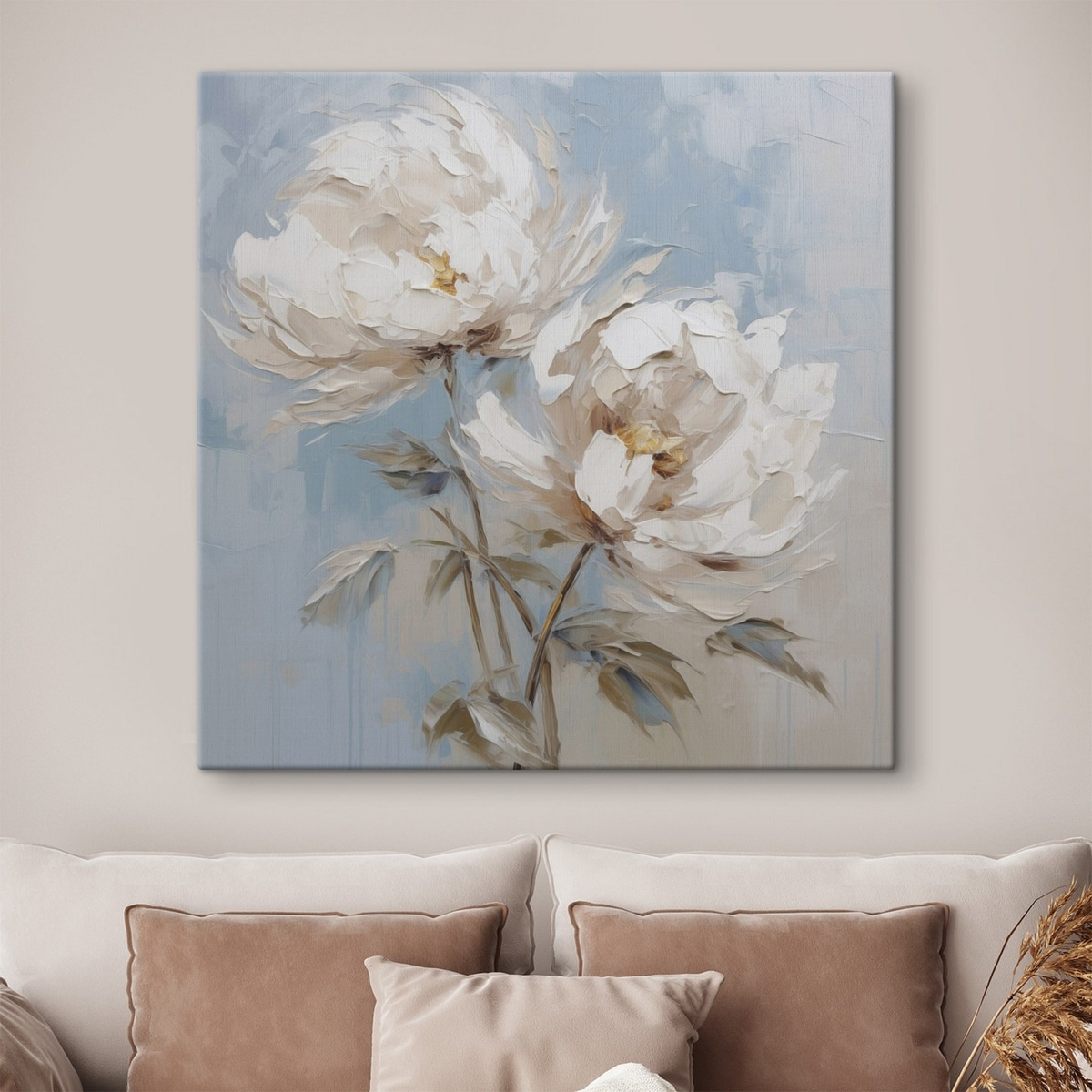 Pioenrozen imitatieschilderij — interieur 1