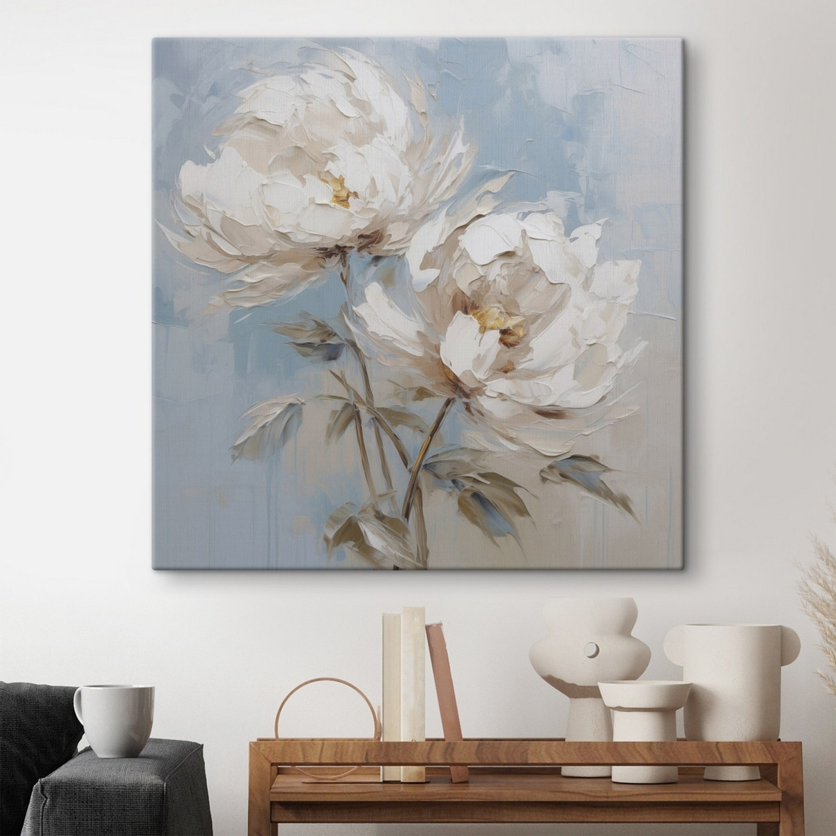Pioenrozen imitatieschilderij — interieur 2