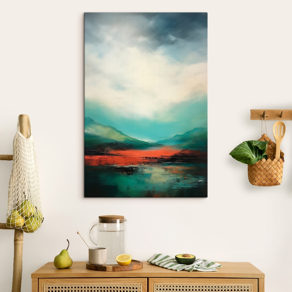 Helder landschap met wolken en bergen — interieur 1