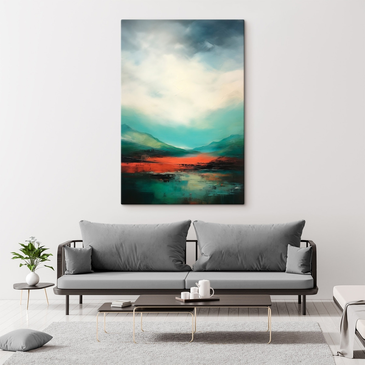 Helder landschap met wolken en bergen — interieur 2