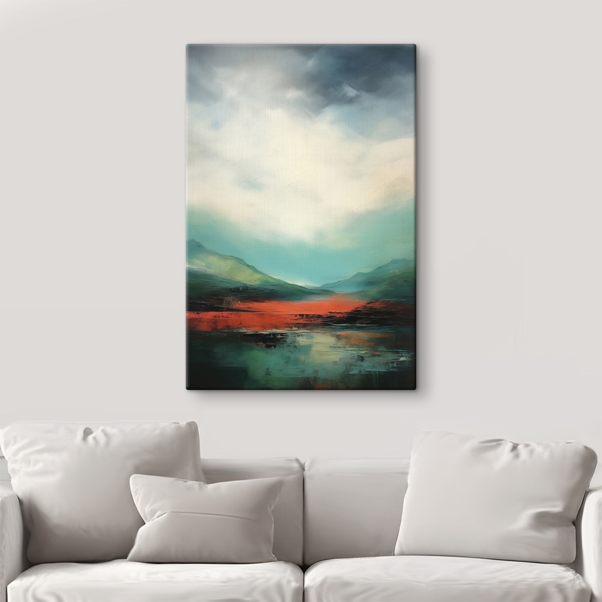 Helder landschap met wolken en bergen — interieur 3