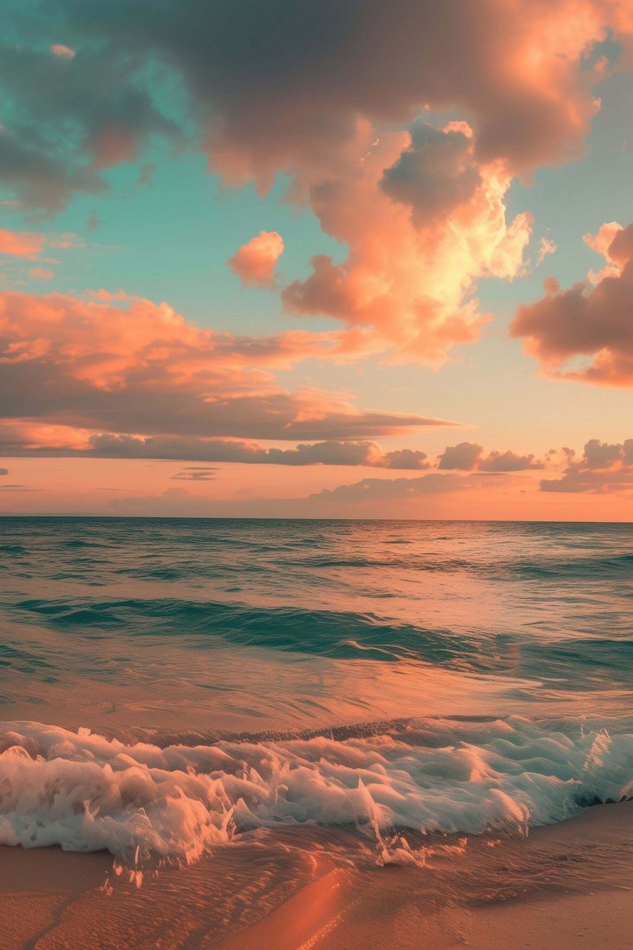 Wolken tegen de achtergrond van de zee — volledig ontwerp