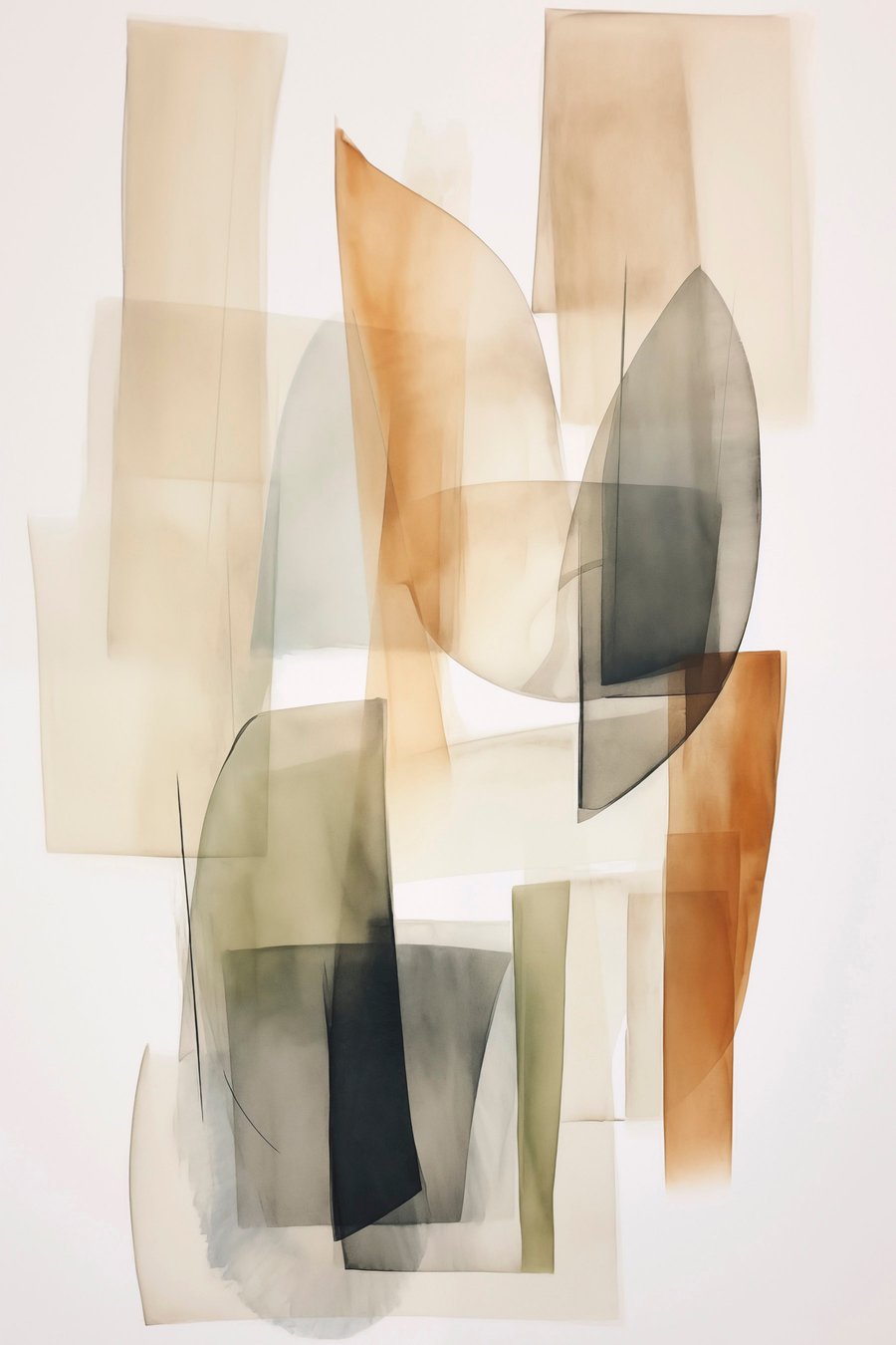 Abstractievlekken imitatie aquarel — volledig ontwerp