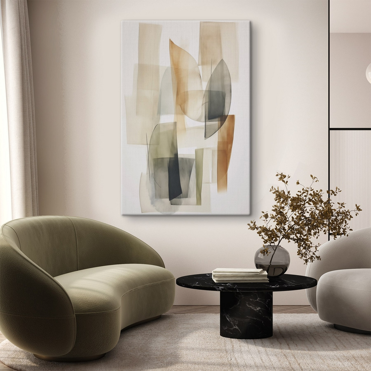 Abstractievlekken imitatie aquarel — interieur 2
