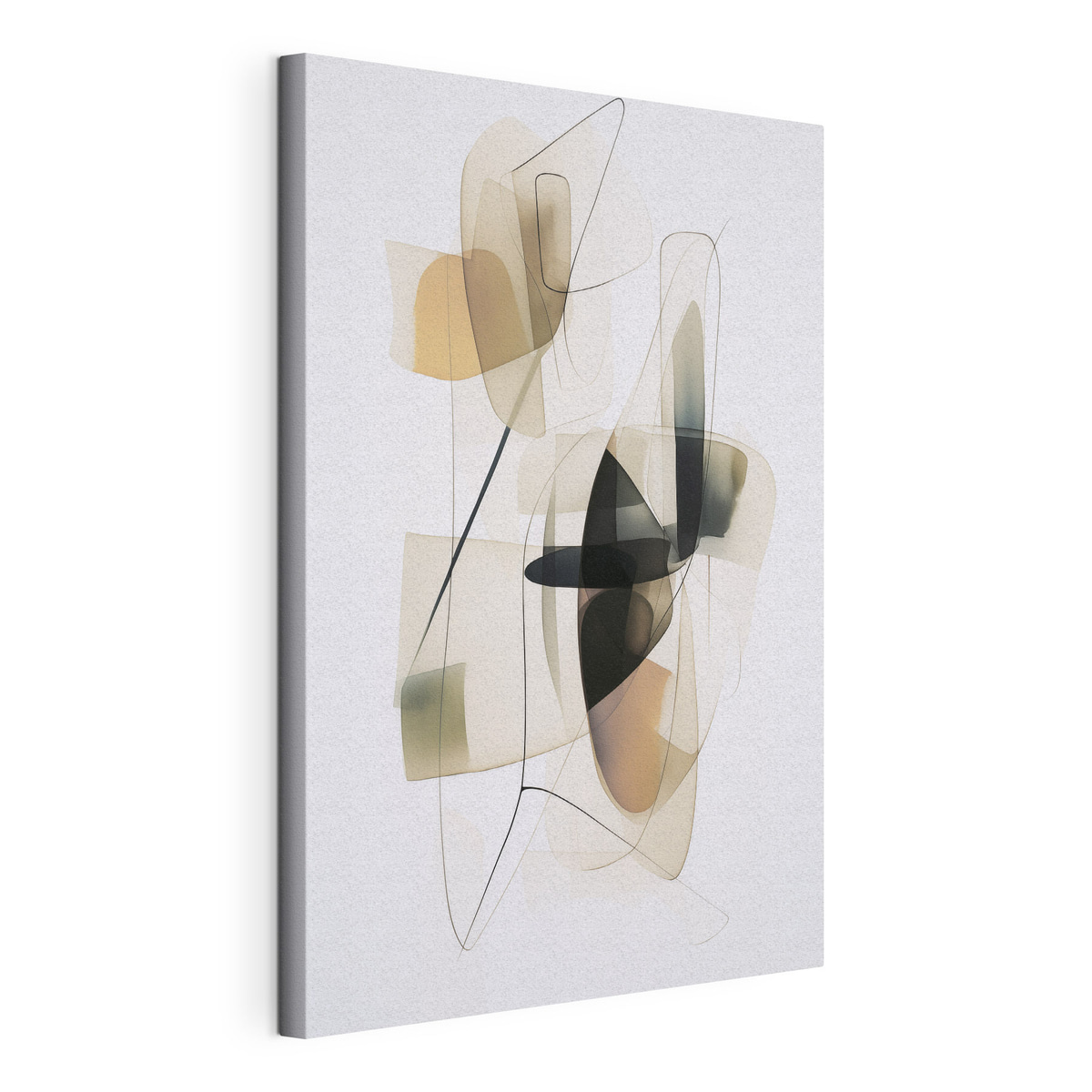 Abstractieplekken, gespannen canvas met doorlopende rand