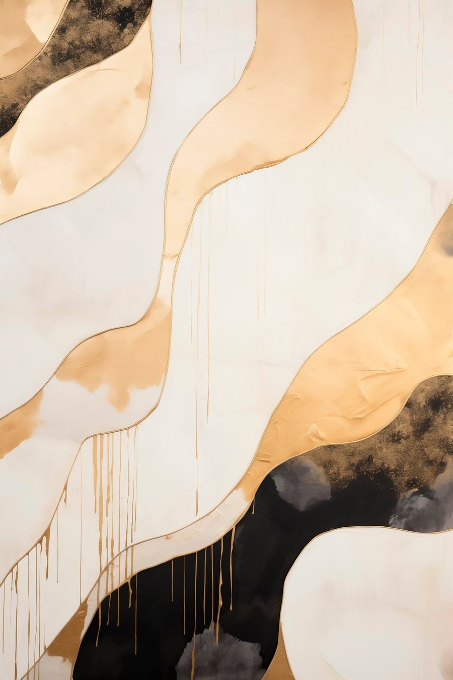 Abstracte oranje en zwarte golvende lijnen — volledig ontwerp
