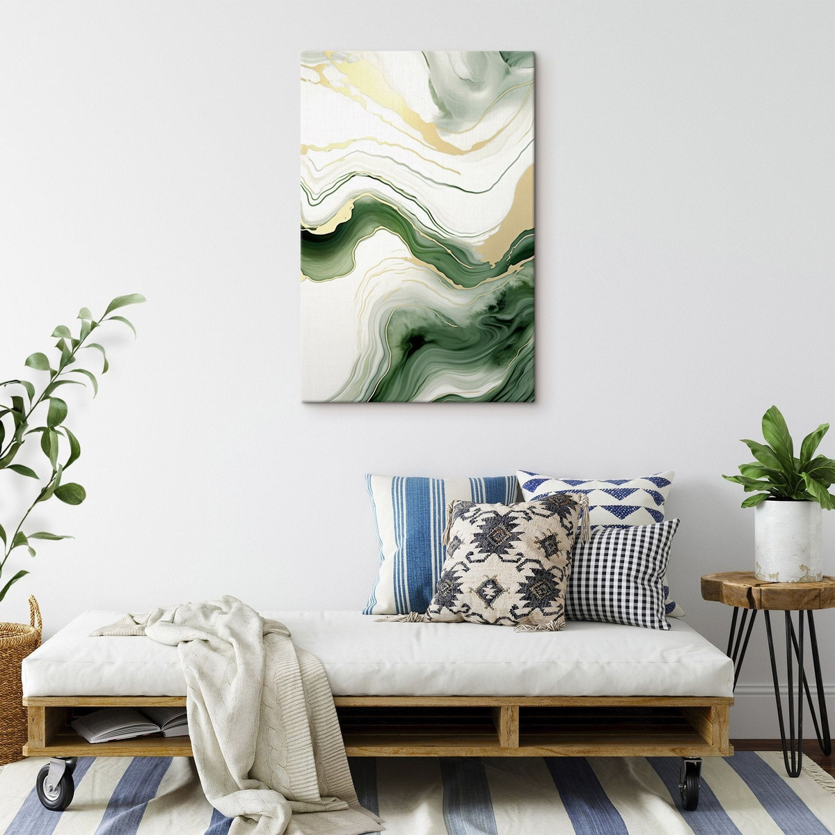 Lichtgroene en oranje marmerpatronen — interieur 3