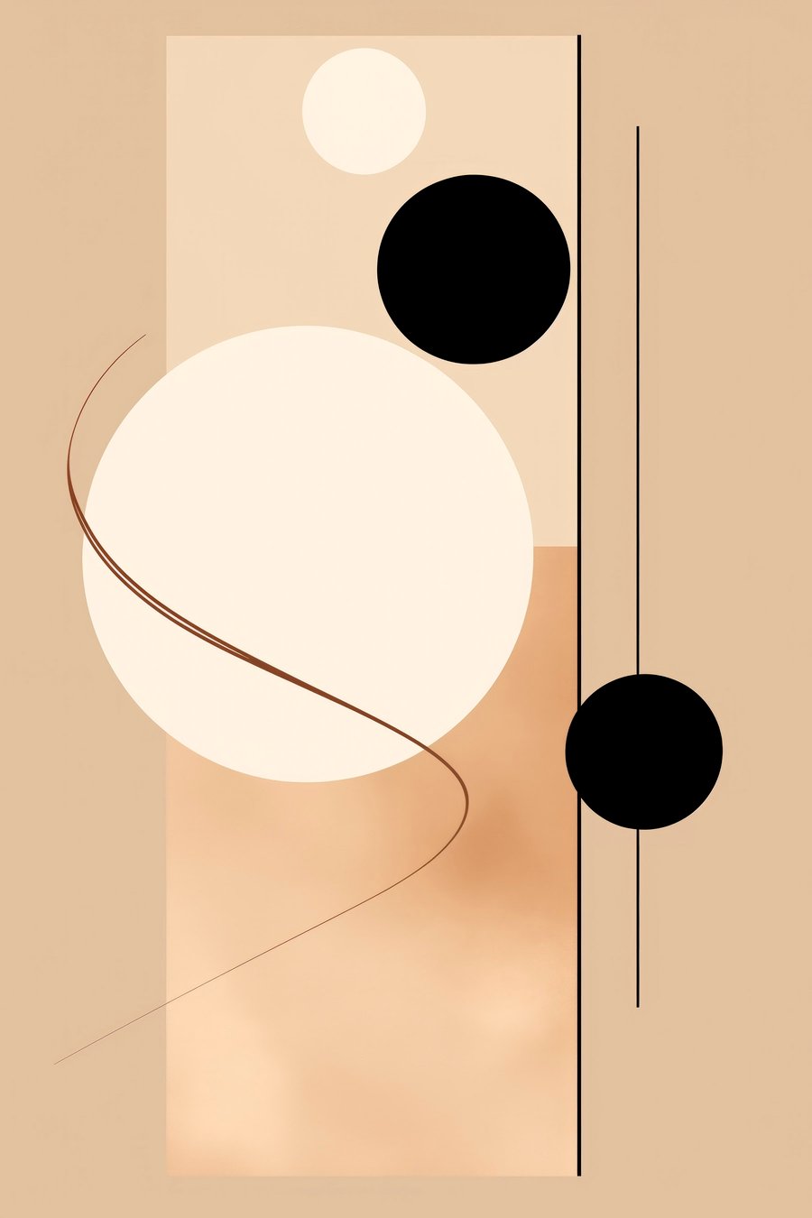 Minimalistische abstracte cirkels op een beige achtergrond — volledig ontwerp