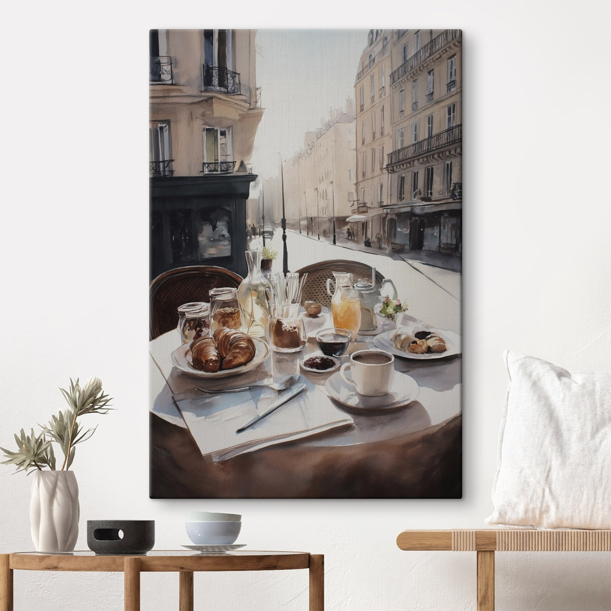 ontbijt in Parijs in een interieur