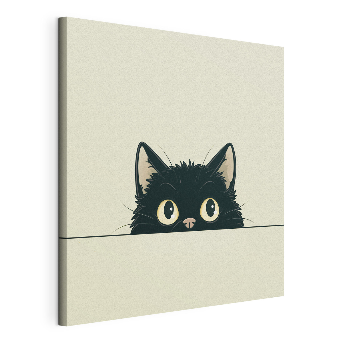 Schattige zwarte kat in illustratiestijl — productweergave