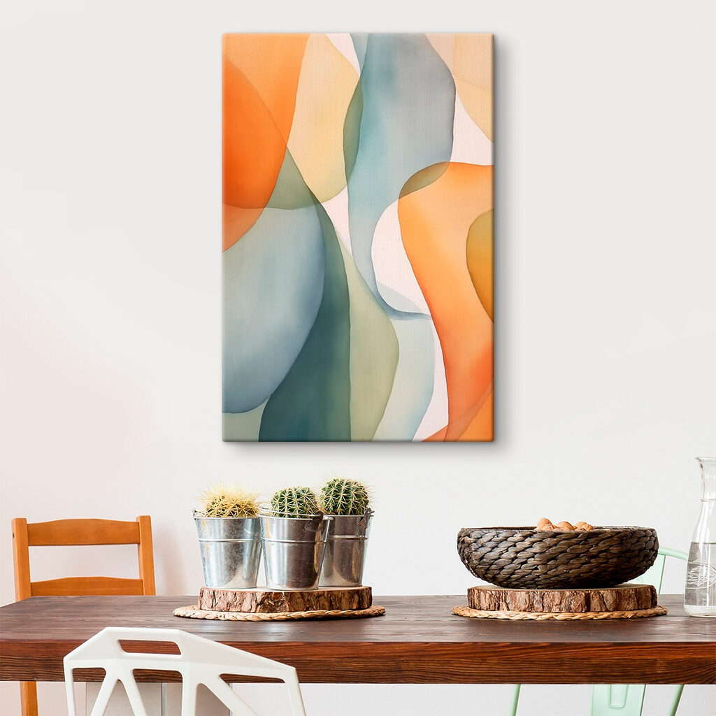 Blauwe bochten tussen perzik — interieur 1