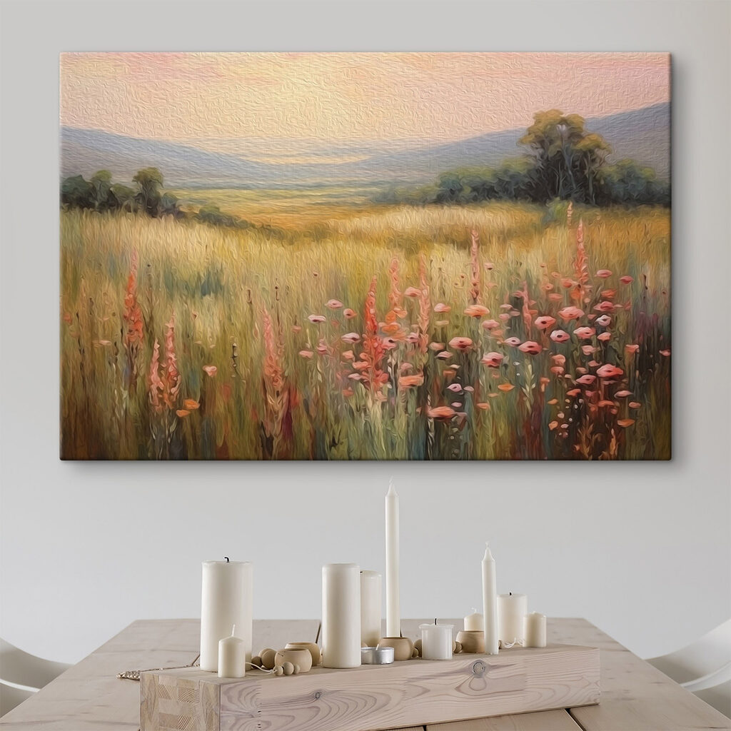 Roze bloemaren in weide — interieur 2
