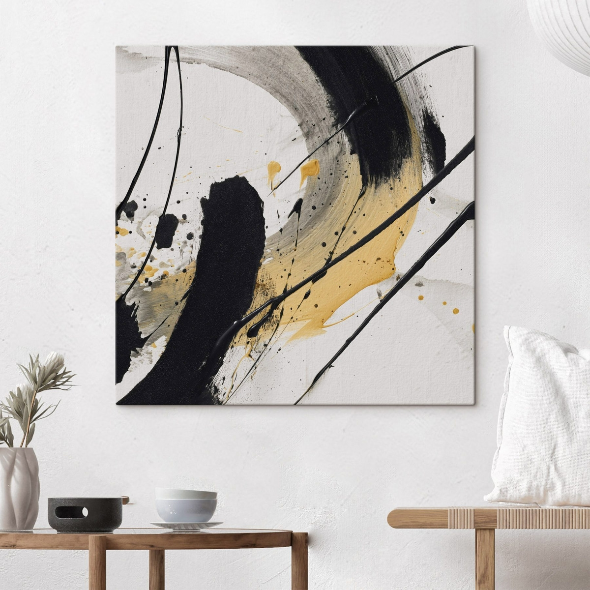 Zwart-gele expressie in schilderstijl — interieur 1