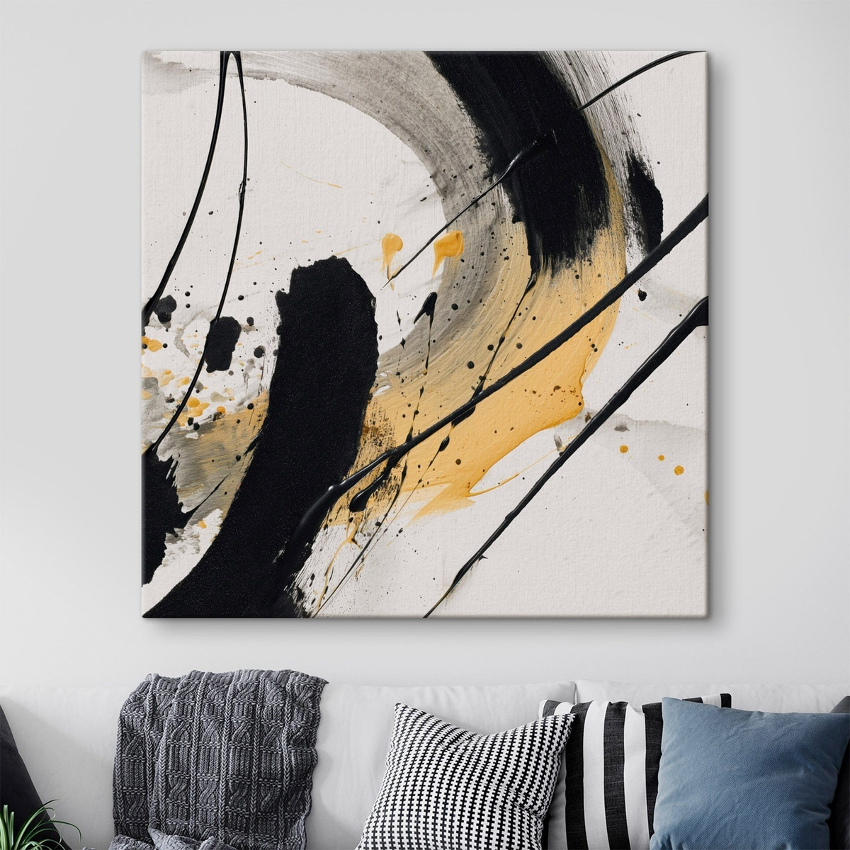 Zwart-gele expressie in schilderstijl — interieur 2