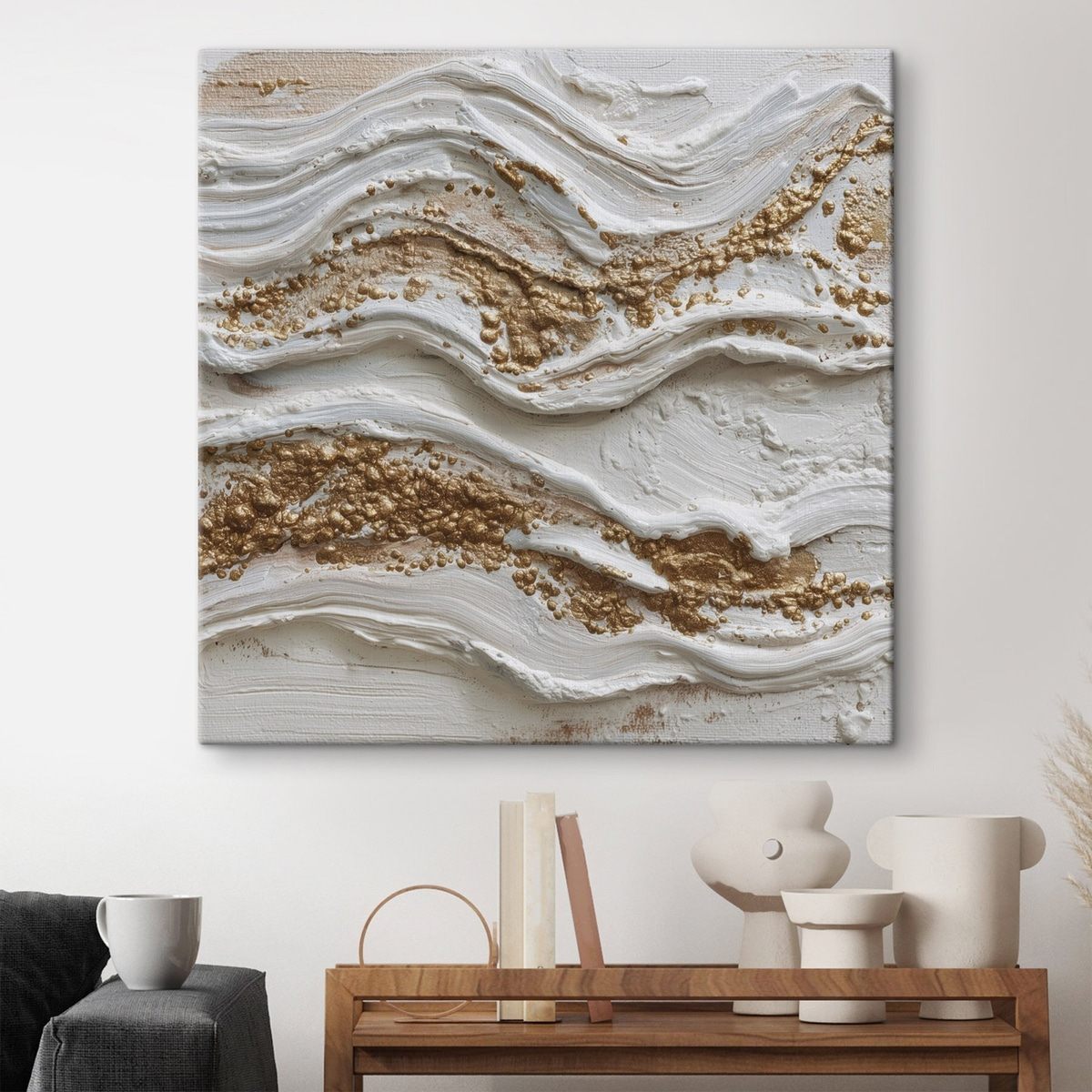Reliefgolven in gestructureerde abstractiestijl — interieur 2