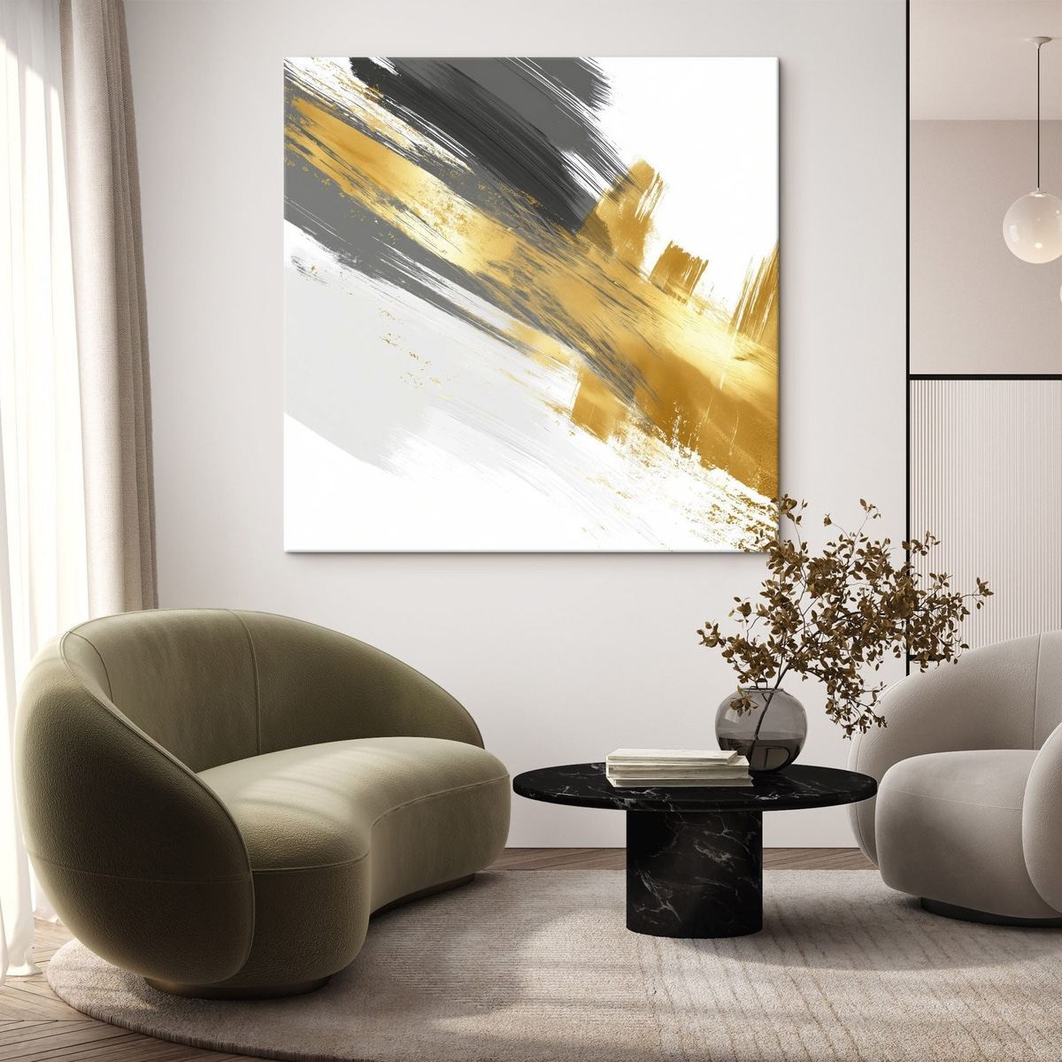 Moderne kunst met elementen van snelle penseelstreken — interieur 1