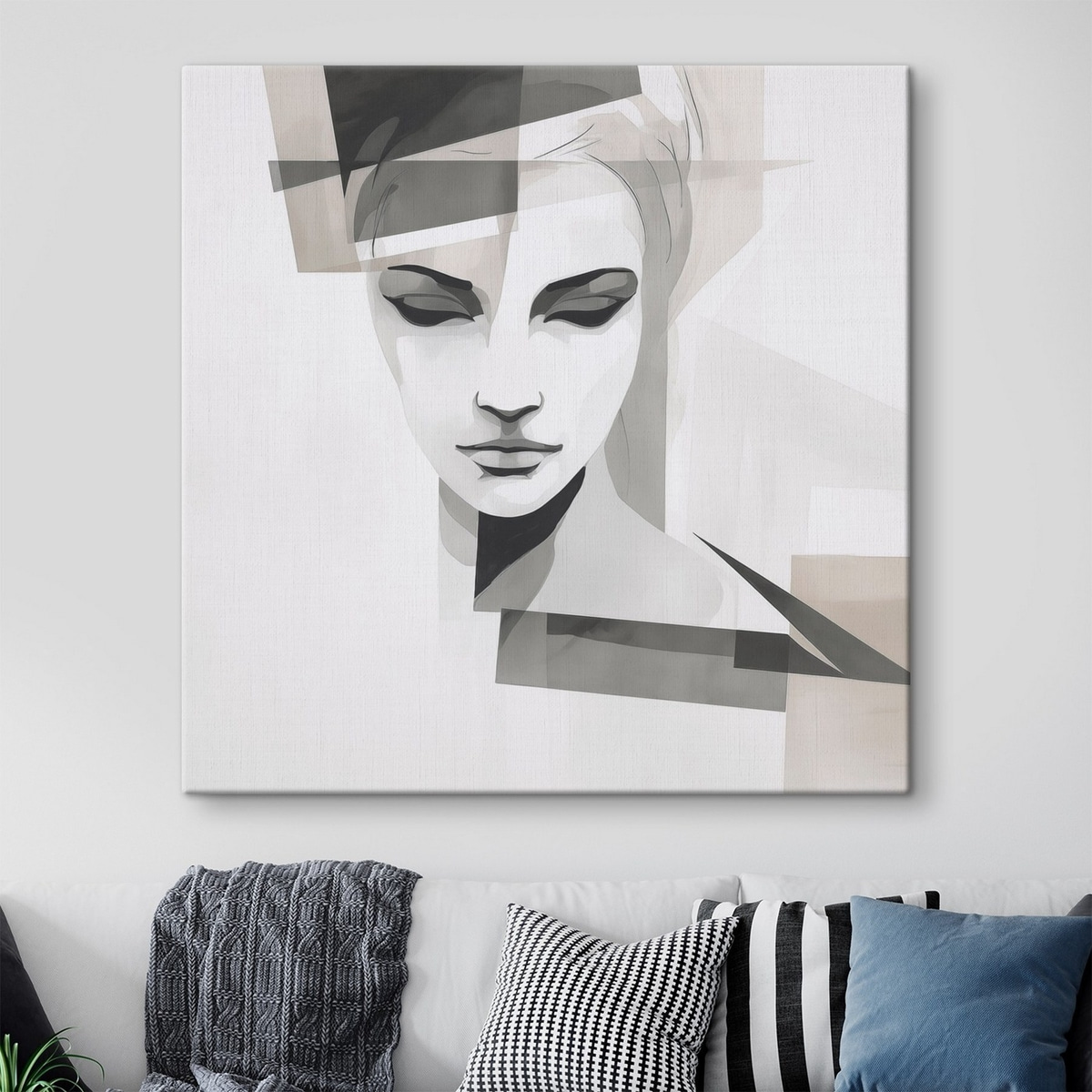 Abstract portret in een interieur