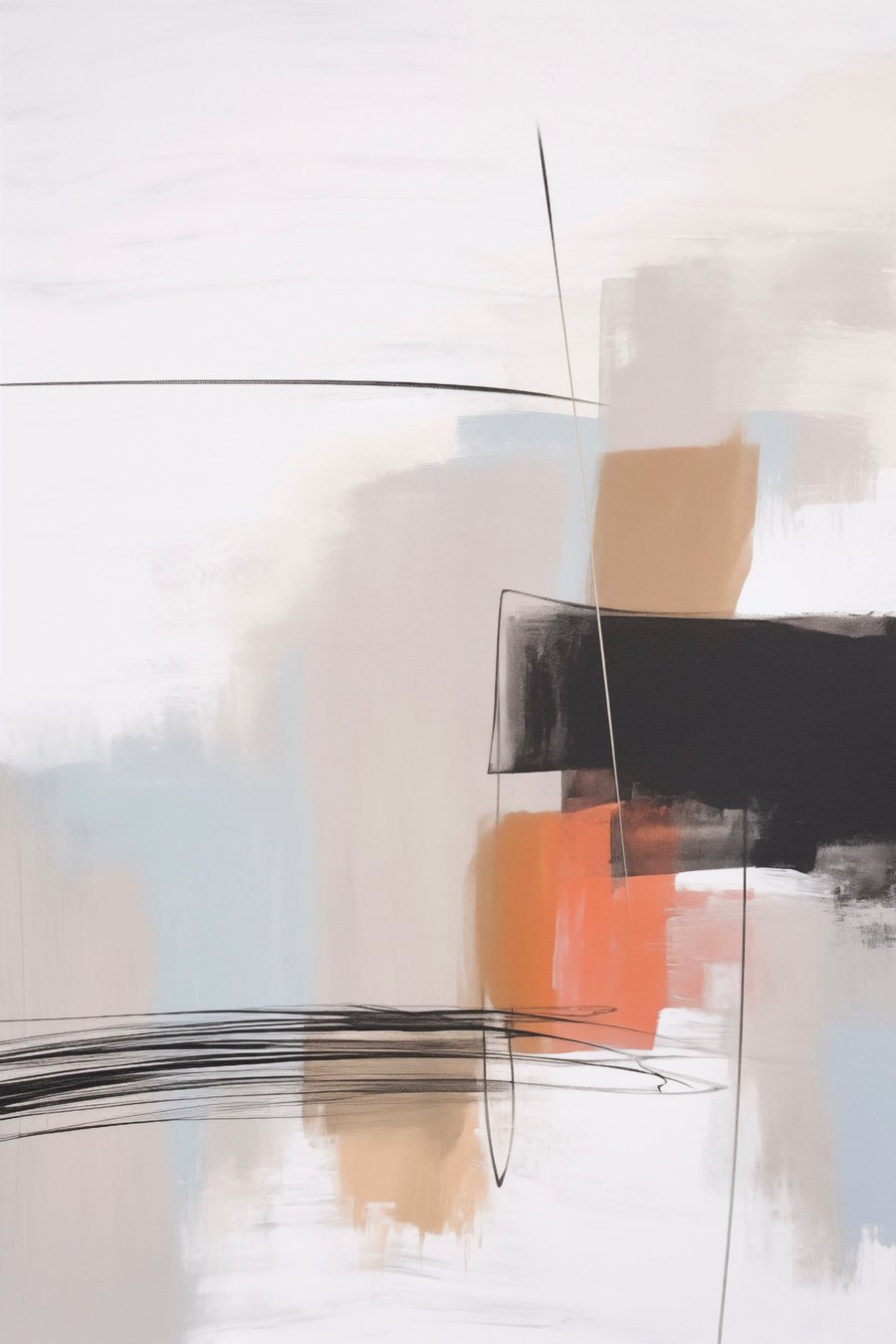 Abstractie imitatie van penseelstreken — volledig ontwerp