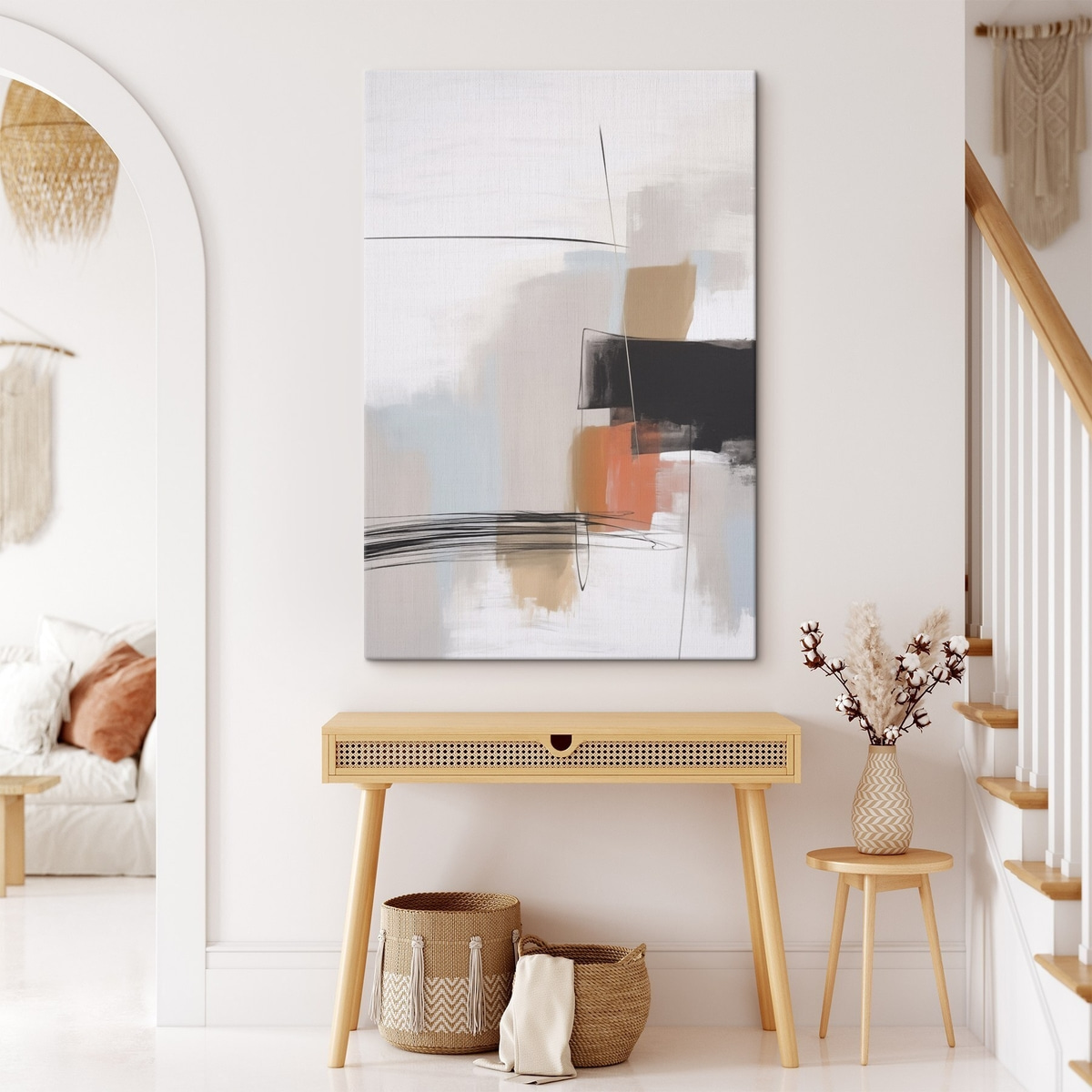 Abstractie imitatie van penseelstreken — interieur 1