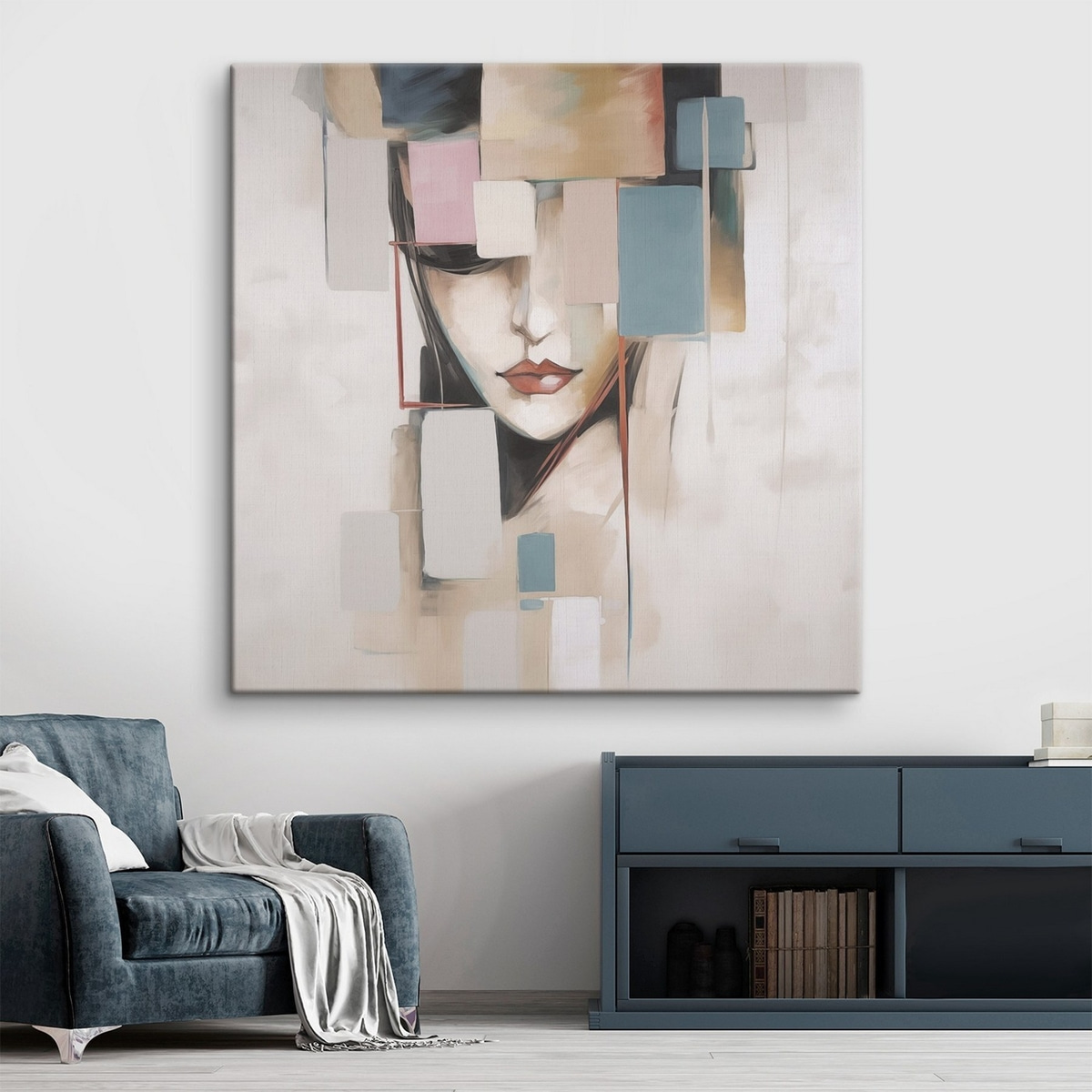 Abstract portret imitatie van schilderij — interieur 1