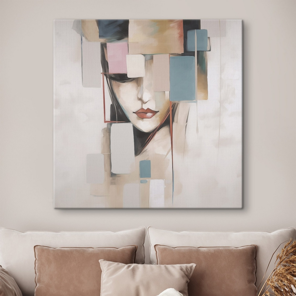 Abstract portret imitatie van schilderij — interieur 2