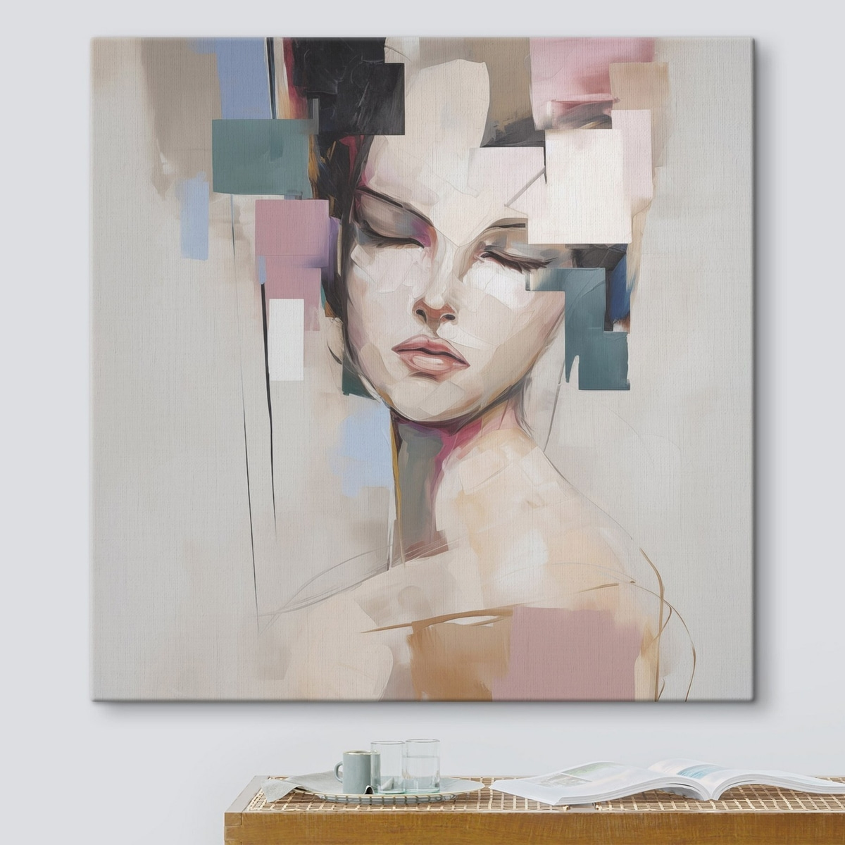 Abstract portret imitatie van schilderij — interieur 2