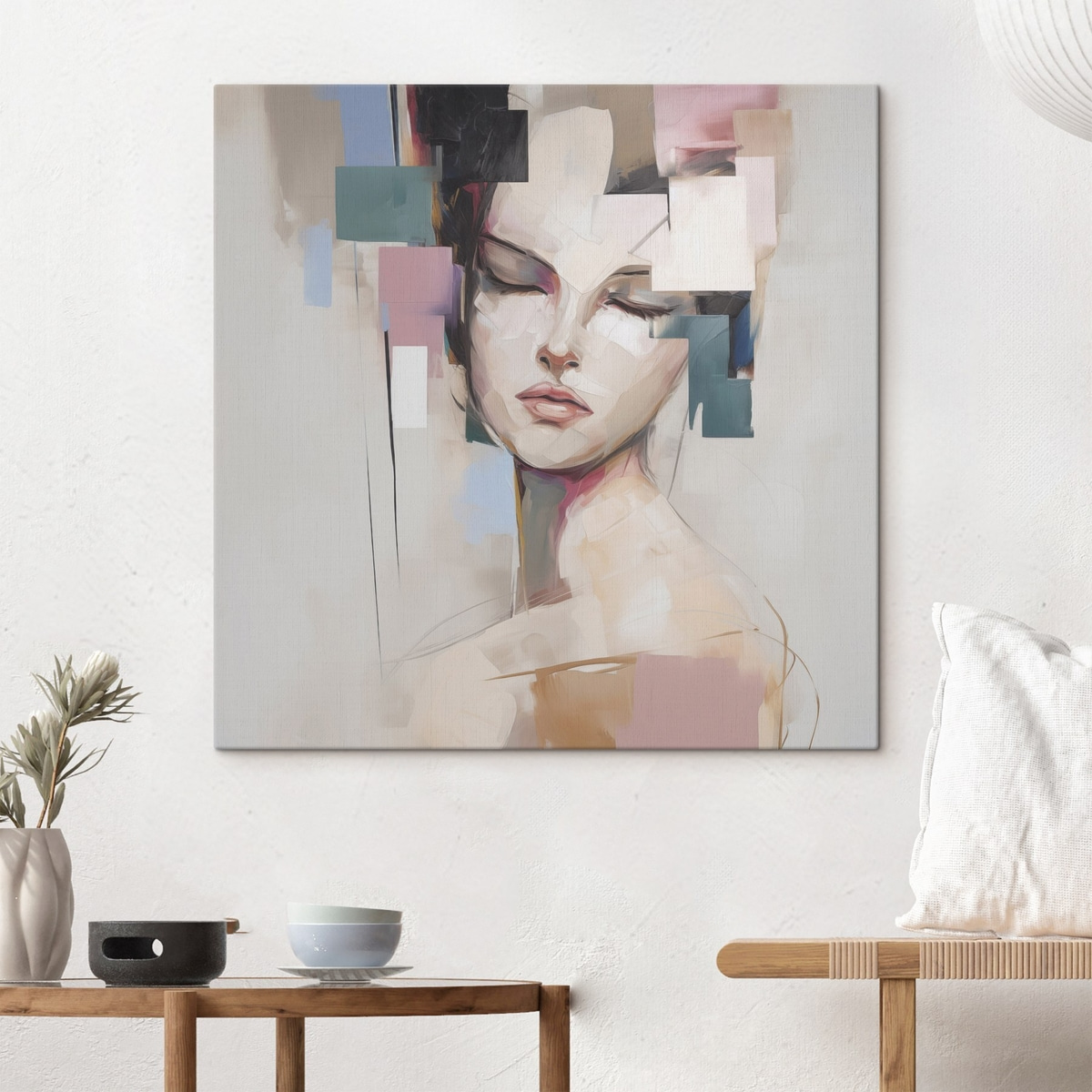 Abstract portret imitatie van schilderij — interieur 1