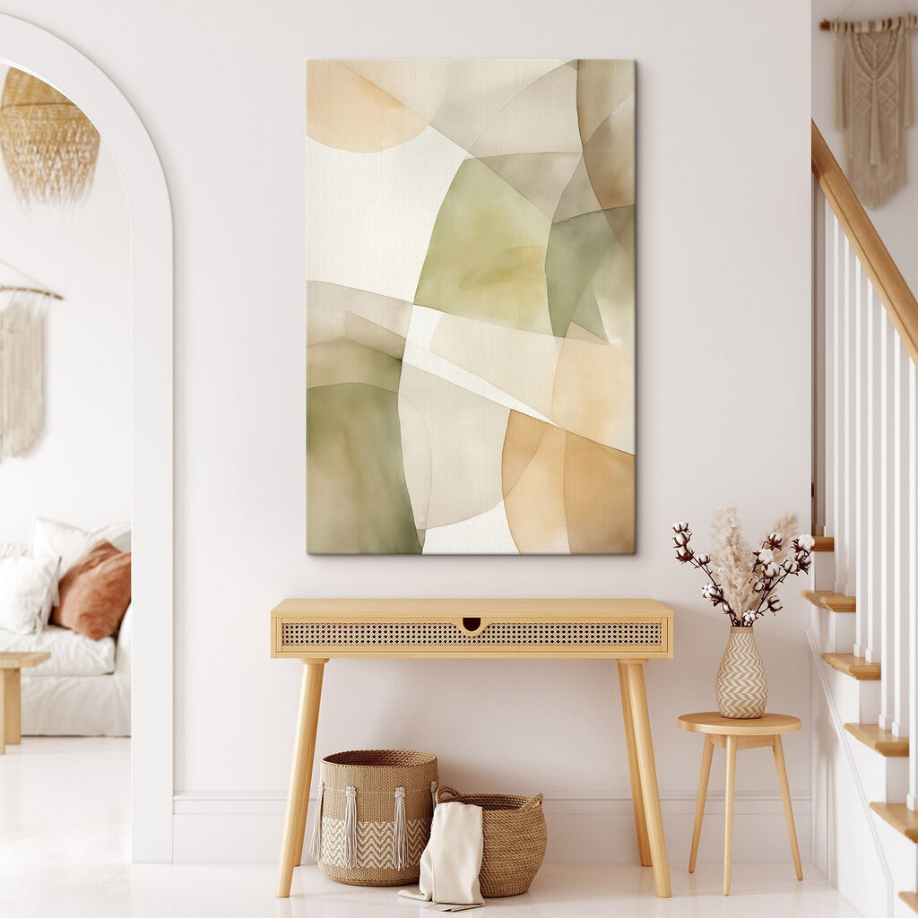 Zachte rondingen in rustgevende kleuren in een interieur
