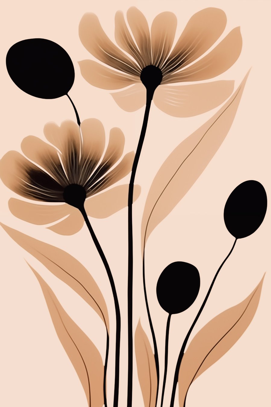 Abstracte bloemen — volledig ontwerp