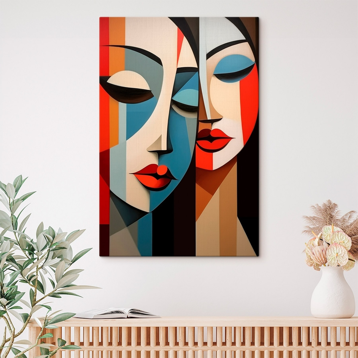 Geometrisch vrouwelijk portret — interieur 1