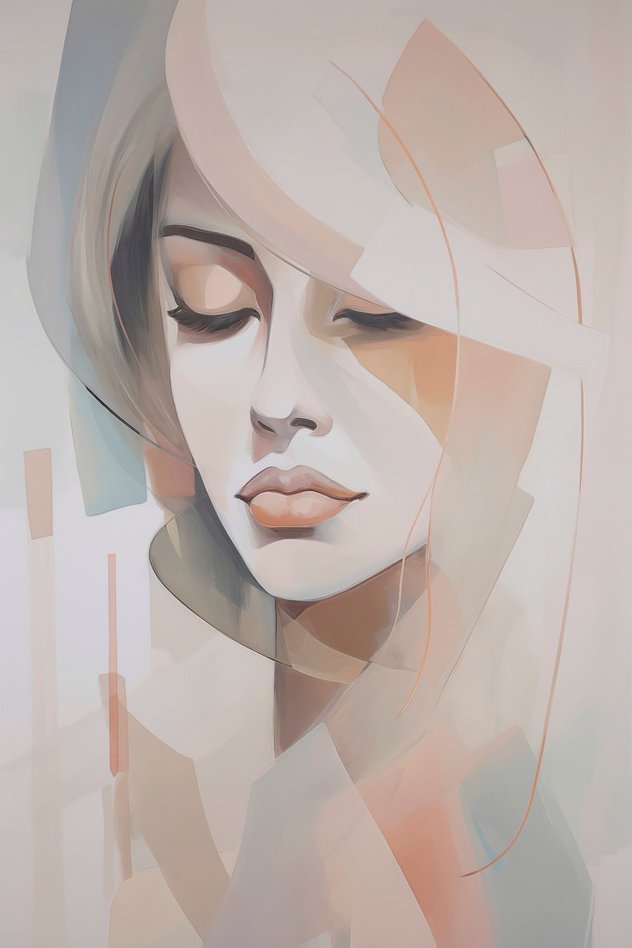Abstract portret van een meisje — volledig ontwerp