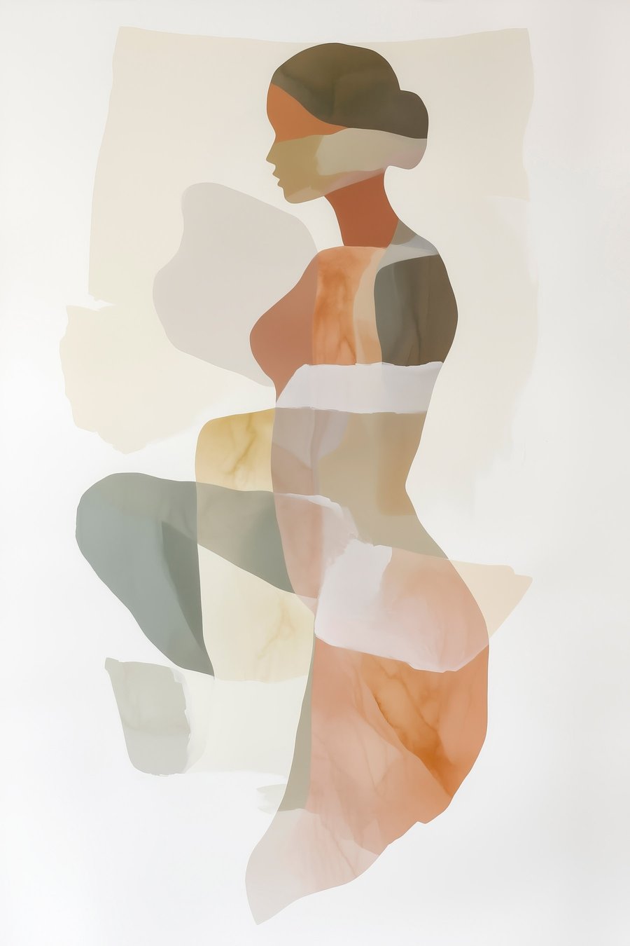 Abstract vrouwelijk silhouet — volledig ontwerp