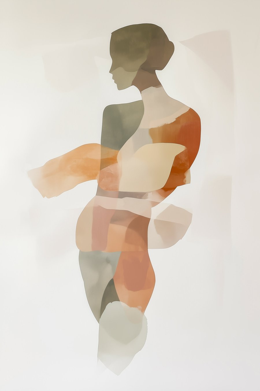 Abstract vrouwelijk silhouet — volledig ontwerp