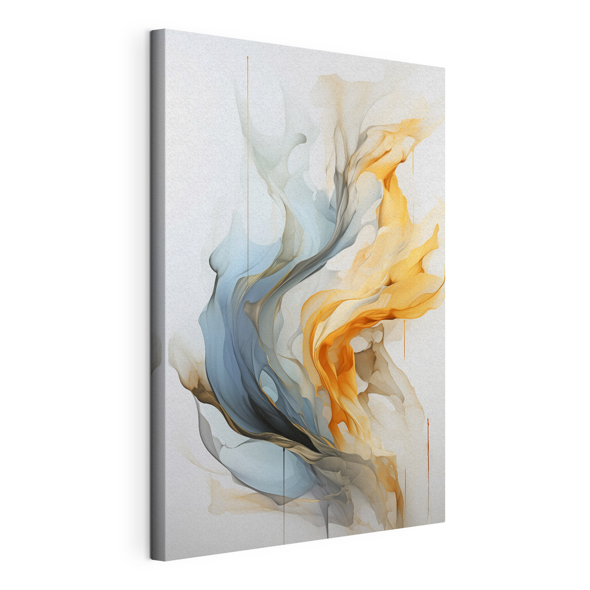 Vloeistofabstractie, gespannen canvas met doorlopende rand