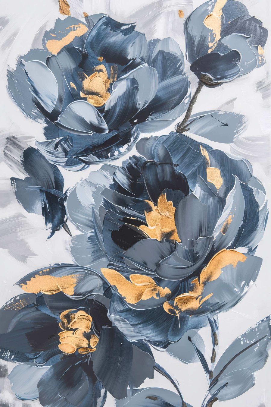 Grote abstracte bloemen — volledig ontwerp