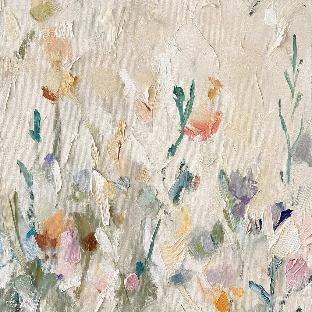Schilderij van bloemen op een witte ondergrond — volledig ontwerp