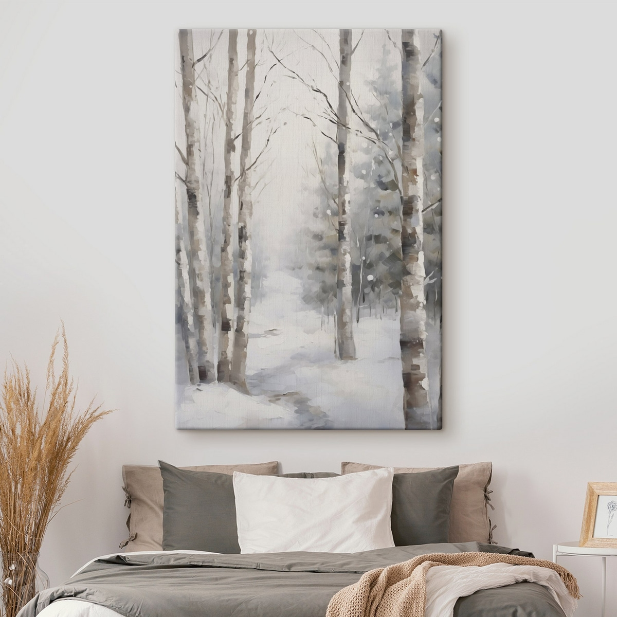 Berkenbomen in een winterbos — interieur 1