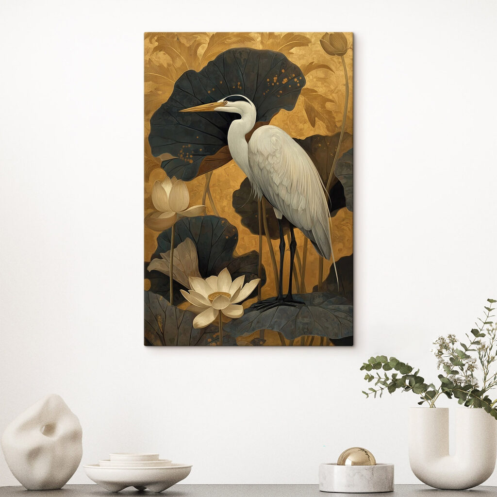 Schilderij van een witte vogel — interieur 2
