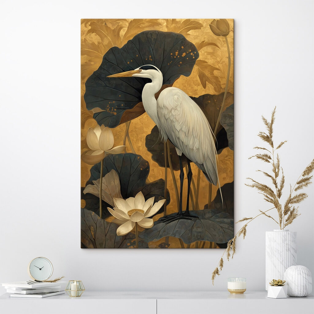 Schilderij van een witte vogel — interieur 3