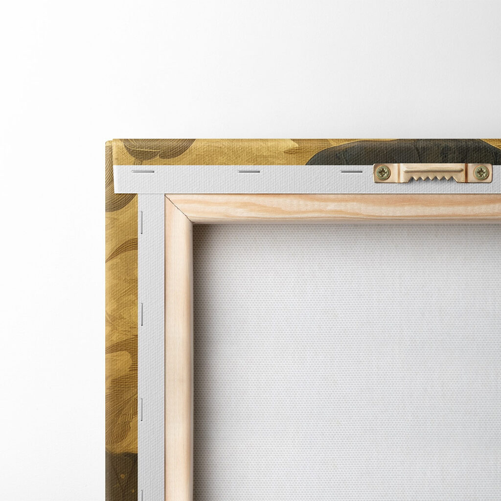 Schilderij van een witte vogel — achterkant