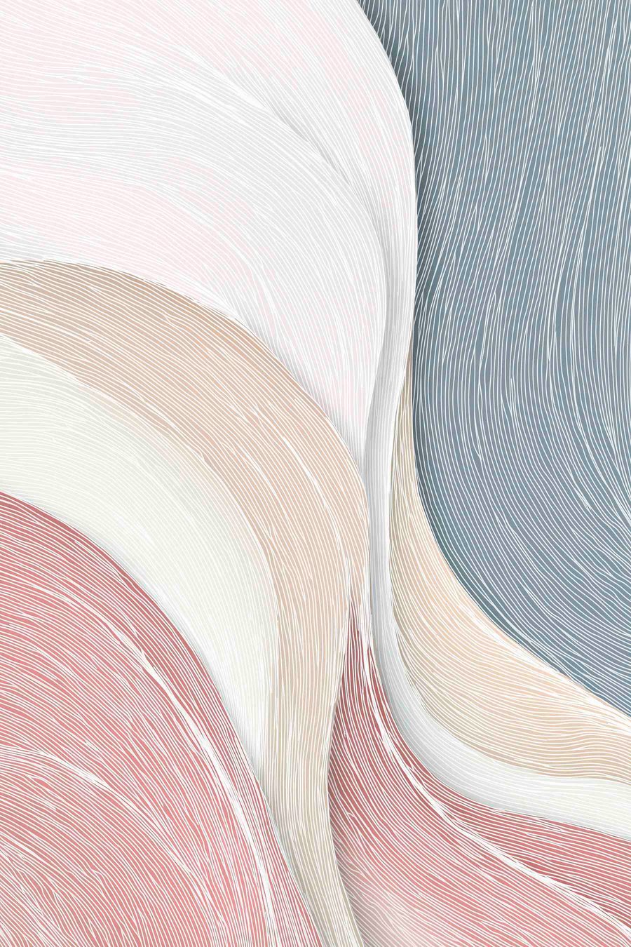 Lichte abstracte golven in lichtroze en grijs-witte tinten — volledig ontwerp