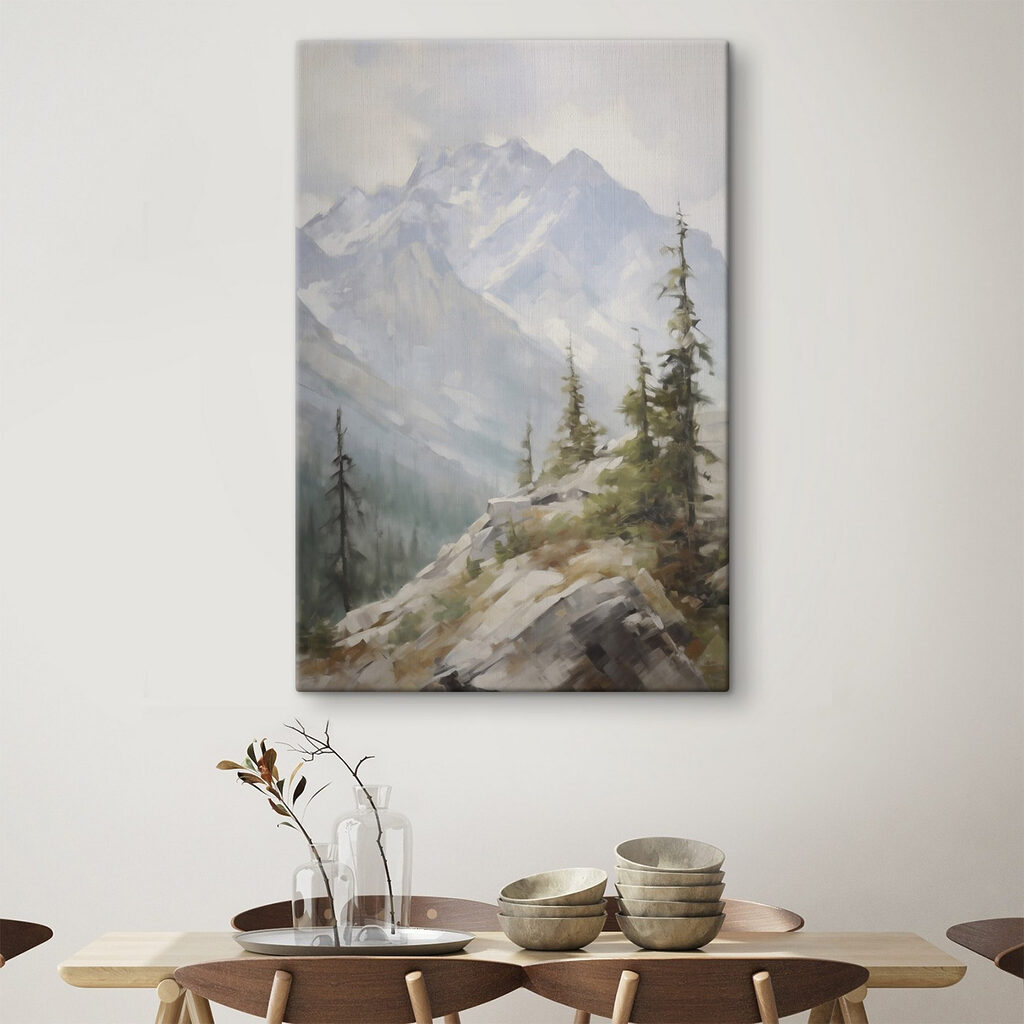 Berglandschap met bomen en bergen — interieur 1