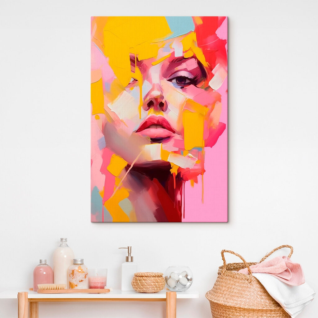 Schilderij van het gezicht van een vrouw — interieur 1